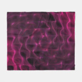 カラフル抽象芸術波黒の背景 フリースブランケット (正面(横))