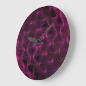 カラフル抽象芸術波黒の背景 ラージ壁時計 (傾斜)