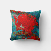 カラフル抽象芸術流体アートデザインレッズ&グレー クッション (正面)