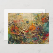 カラフル抽象芸術混合メディアフローラの収集 ポストカード (正面/裏面)