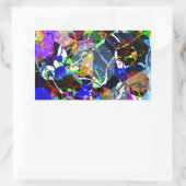 カラフル抽象芸術混合メディア 長方形シール (バッグ)