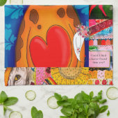 カラフル抽象芸術混在猫コラージュ キッチンタオル (折り畳み)