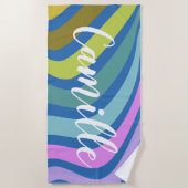 カラフル抽象芸術渦パーソナライズされた ビーチタオル (正面)