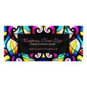 カラフル抽象芸術渦巻きフェイク、ステンドグラス ラックカード (正面)