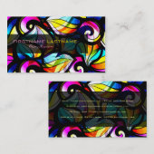 カラフル抽象芸術渦巻き模様 名刺 (正面/裏面)