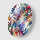 カラフル抽象芸術渦爆発アートワーク ラージ壁時計 (傾斜)