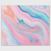 カラフル抽象芸術灰大理石の渦巻き ラッピングペーパー (フラット)