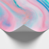 カラフル抽象芸術灰大理石の渦巻き ラッピングペーパー (角)