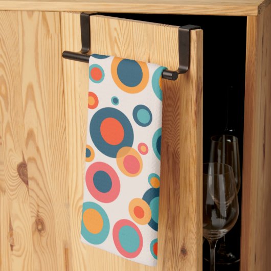 カラフル抽象芸術点 キッチンタオル (三つ折り)