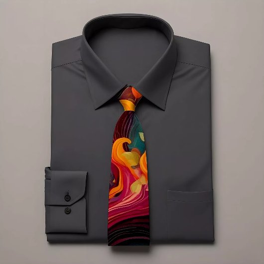 カラフル抽象芸術無地のネクタイ ネクタイ