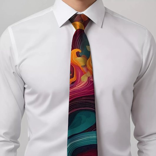 カラフル抽象芸術無地のネクタイ ネクタイ