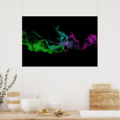 カラフル抽象芸術煙 ポスター (キッチン)