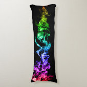 カラフル抽象芸術煙 – 暗いボーに虹 ボディピロー (正面縦)