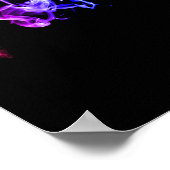 カラフル抽象芸術煙 – 暗闇の中の虹 ポスター (角)