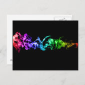 カラフル抽象芸術煙 – 暗闇の中の虹 ポストカード (正面/裏面)