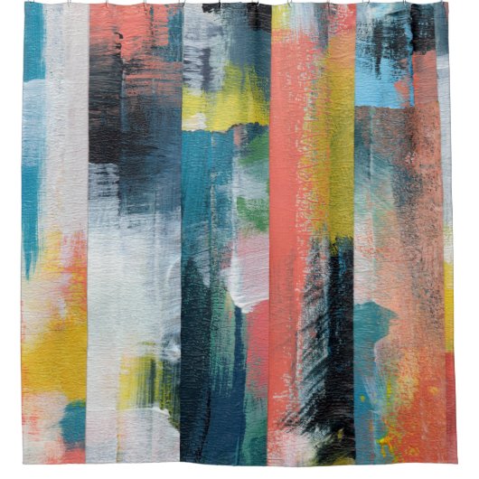 カラフル抽象芸術照合  シャワーカーテン (正面)