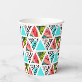カラフル抽象芸術熱帯模様 紙コップ (裏面)