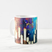 カラフル抽象芸術燭台絵画図 コーヒーマグカップ (正面左)