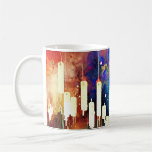 カラフル抽象芸術燭台絵画図 コーヒーマグカップ