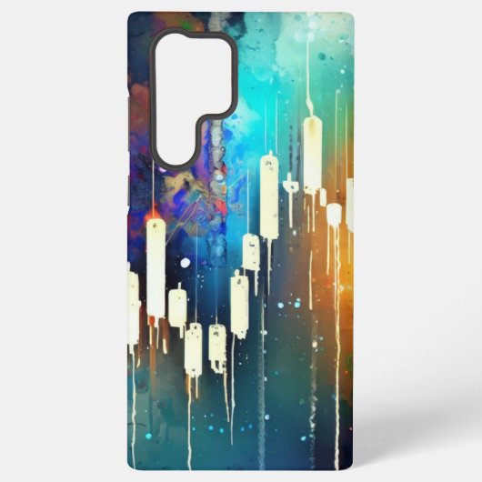 カラフル抽象芸術燭台絵画図 SAMSUNG GALAXYケース (裏面)