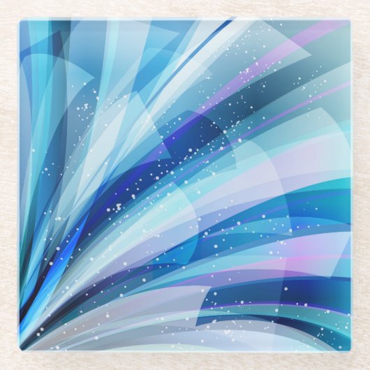 カラフル抽象芸術爆破 ガラスコースター (正面)