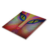 カラフル抽象芸術猫顔デジ絵を描タル タイル (側面)