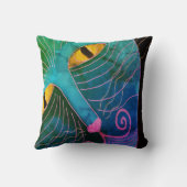 カラフル抽象芸術猫顔 クッション (裏面)