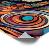 カラフル抽象芸術男の女性クール顔ポスター ポスター (角)