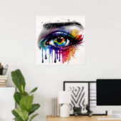 カラフル抽象芸術眼 ポスター (ホームオフィス)