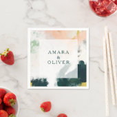 カラフル抽象芸術結婚のナプキン スタンダードカクテルナプキン (インサイチュ)