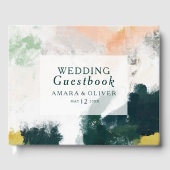 カラフル抽象芸術結婚ズゲストブック ゲストブック (正面)