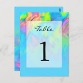 カラフル抽象芸術絞り染めパターンテーブル番号 ポストカード (正面/裏面)