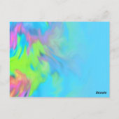 カラフル抽象芸術絞り染めパターンテーブル番号 ポストカード (裏面)