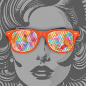 カラフル抽象芸術絞り染めパターンデザイン レトロサングラス