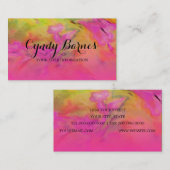 カラフル抽象芸術絞り染めパターン 名刺 (正面/裏面)