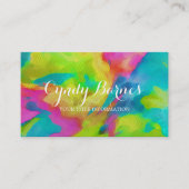 カラフル抽象芸術絞り染めパターン 名刺 (正面)