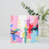 カラフル抽象芸術絵を描のスパッタ/滴、メッセージ (スタンド正面)