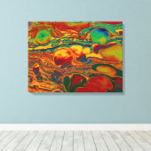カラフル抽象芸術絵を描パターン キャンバスプリント (インサイチュ (ウッドフロア))