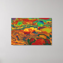 カラフル抽象芸術絵を描パターン キャンバスプリント