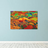 カラフル抽象芸術絵を描パターン キャンバスプリント (インサイチュ (ウッドフロア))