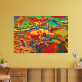 カラフル抽象芸術絵を描パターン キャンバスプリント (インサイチュ (リビング))