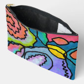 カラフル抽象芸術絵を描フローラ アクセサリーポーチ (見開き)