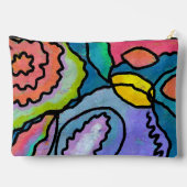 カラフル抽象芸術絵を描フローラ アクセサリーポーチ (裏面)