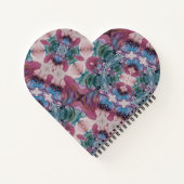 カラフル抽象芸術絵を描フローラ（ピンク、緑） ノートブック (裏面)