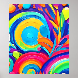 カラフル抽象芸術絵を描円 ポスター