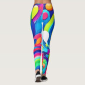 カラフル抽象芸術絵を描円 レギンス (裏面)