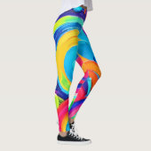 カラフル抽象芸術絵を描円 レギンス (右)