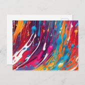 カラフル抽象芸術絵を描滴 ポストカード (正面/裏面)