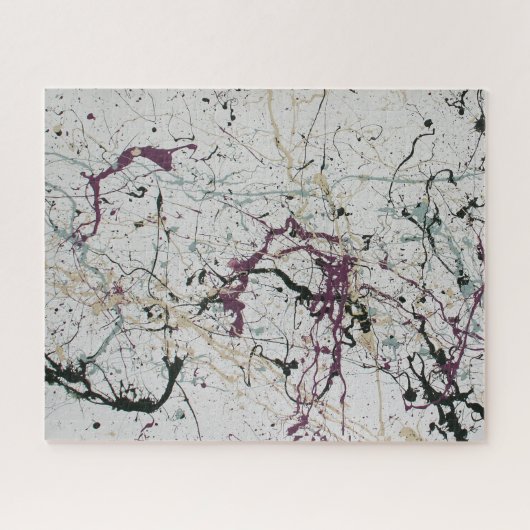 カラフル抽象芸術絵を描（ばちゃばちゃ）跳ねるジグソーパズル ジグソーパズル (横)