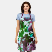 カラフル抽象芸術絵を描（ばちゃばちゃ）跳ねる エプロン (着用した状態)